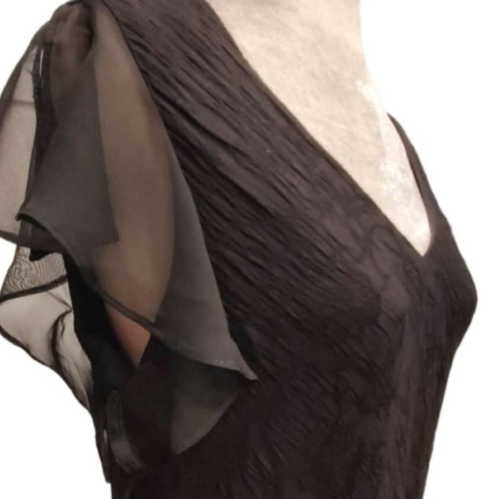 Black dress/ wedding / cocktail / party / bridal / chiffon / pullover